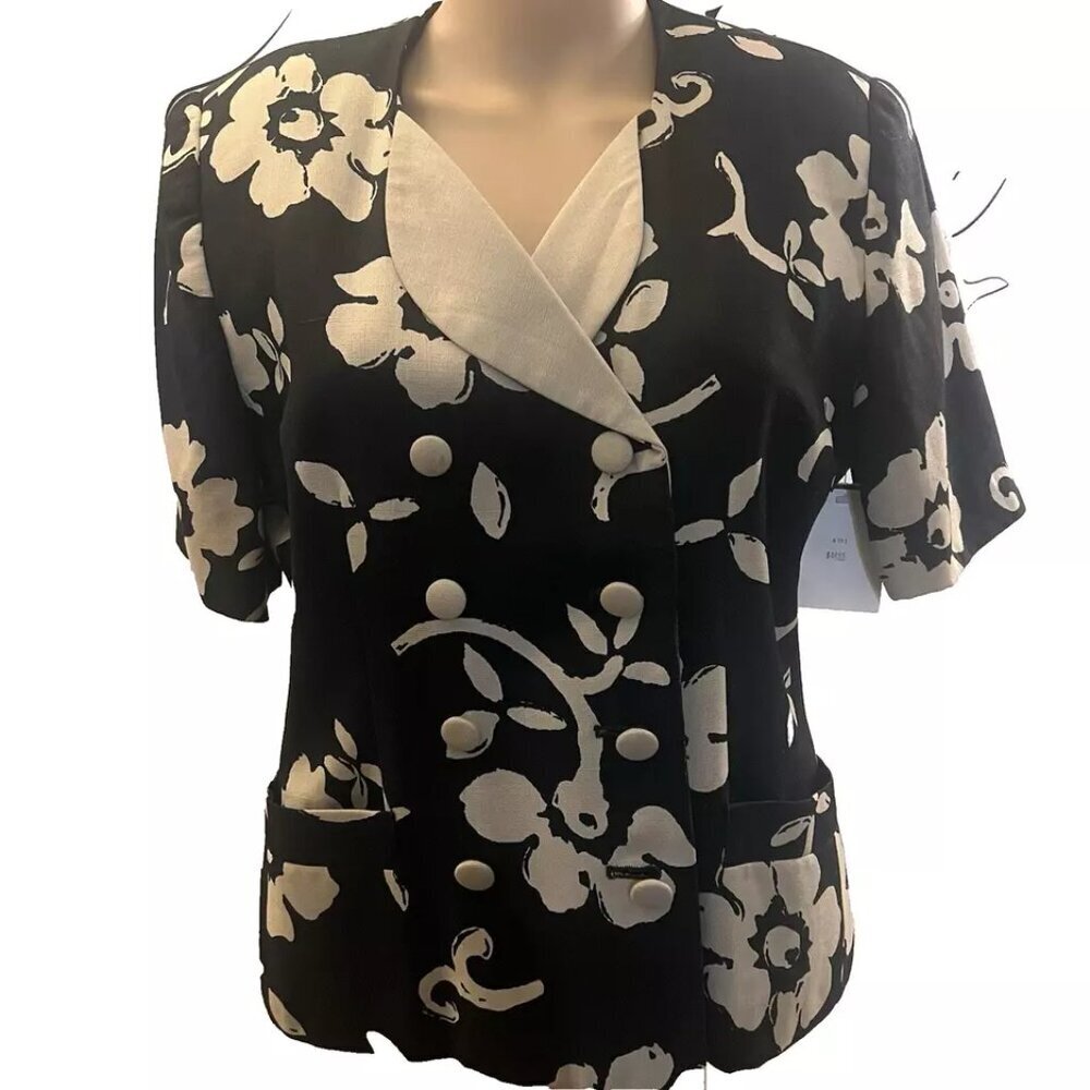 Kasper Vintage Short Sleeve Shacket. Size 8P. Lined Rayon. NOS. $44. B114